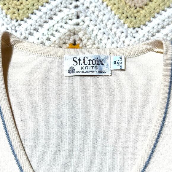 90s Yellow St. Croix Knits Zephyr Wool Sweater - Picture 3 of 5